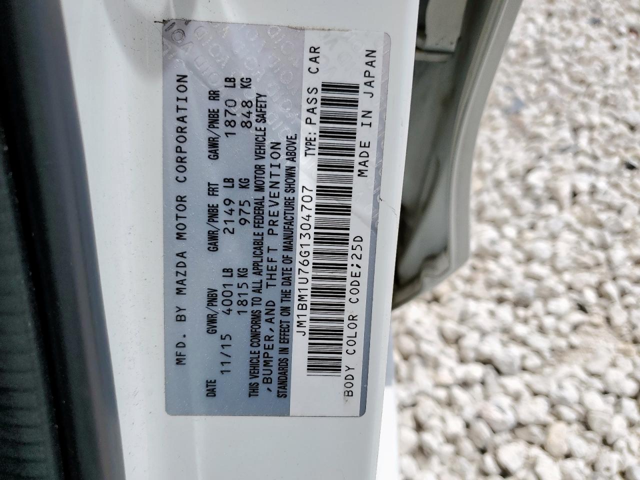 2016 Mazda 3 Sport VIN: JM1BM1U76G1304707 Lot: 54973385
