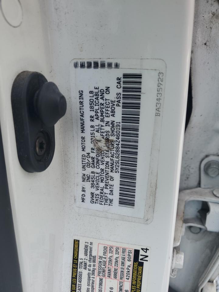2004 Pontiac Vibe VIN: 5Y2SL62884Z460191 Lot: 56152615
