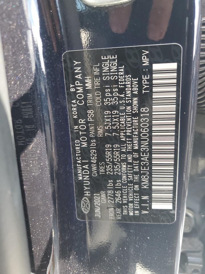 2022 Hyundai Tucson Limited VIN: KM8JE3AE3NU060318 Lot: 57178035