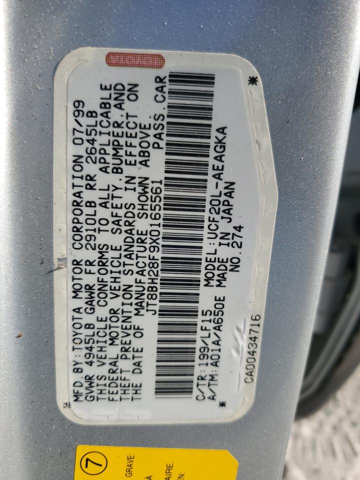 1999 Lexus Ls 400 VIN: JT8BH28F9X0165561 Lot: 55859965
