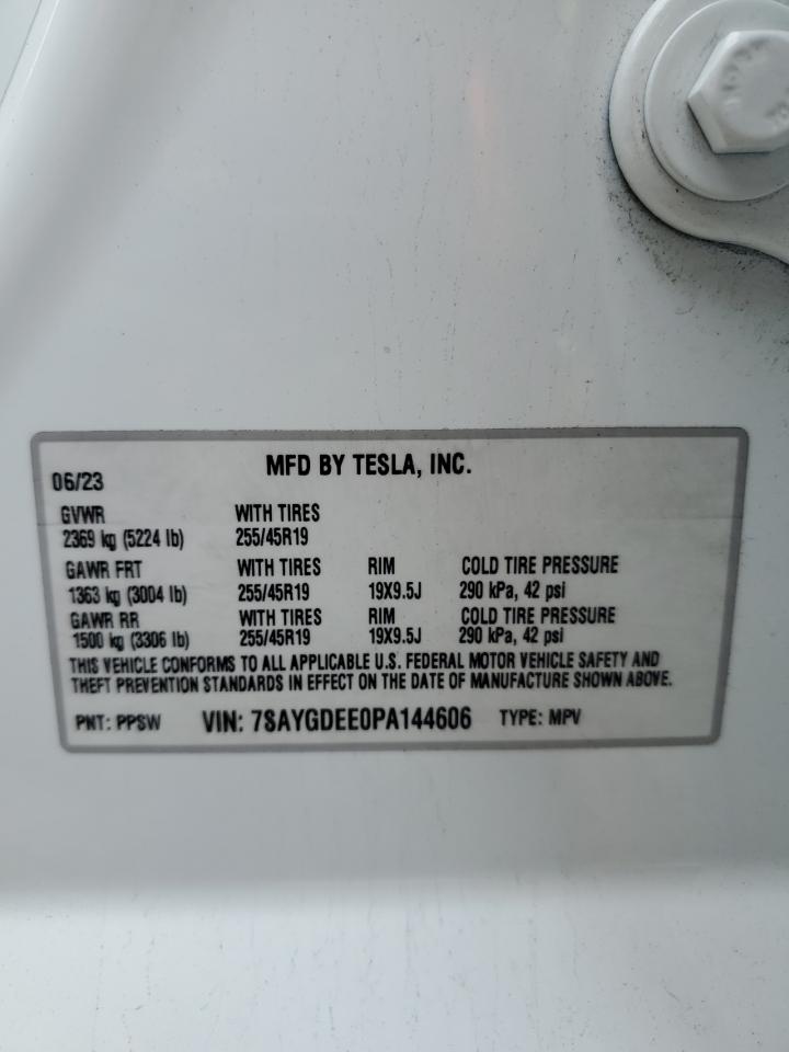 2023 Tesla Model Y VIN: 7SAYGDEE0PA144606 Lot: 57341155