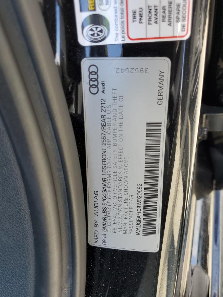 2015 Audi A6 Premium Plus VIN: WAUGFAFC3FN020692 Lot: 57100985