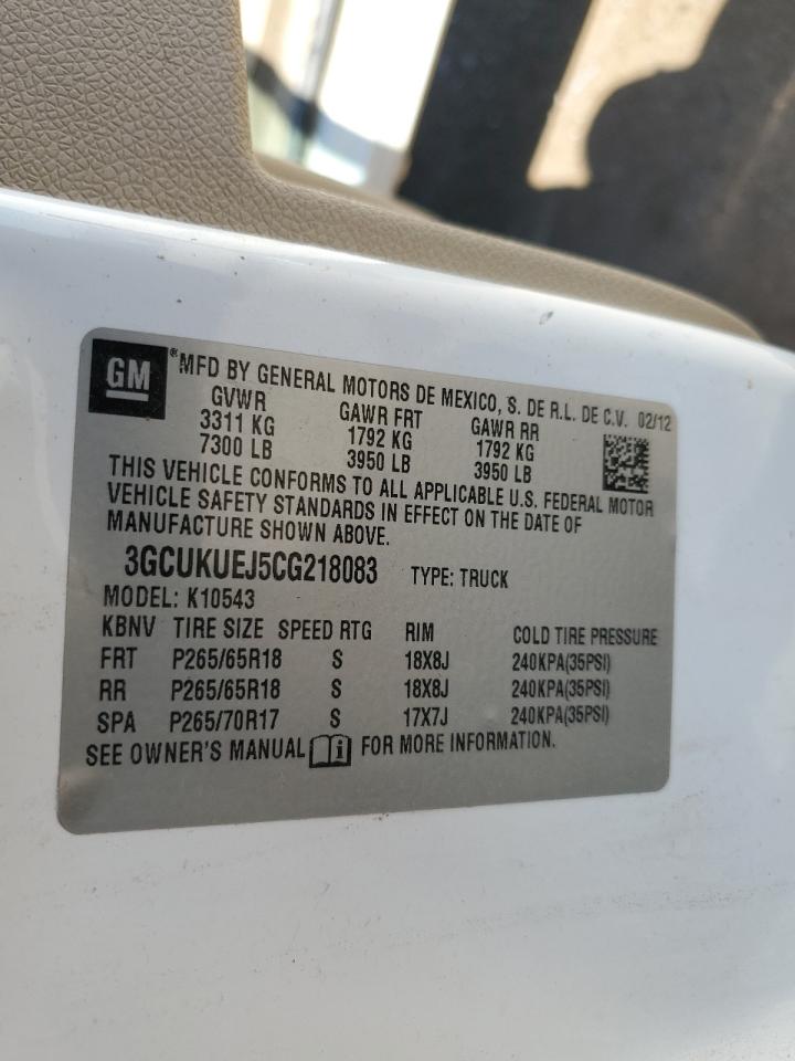 2012 Chevrolet Silverado K1500 Hybrid VIN: 3GCUKUEJ5CG218083 Lot: 55576735