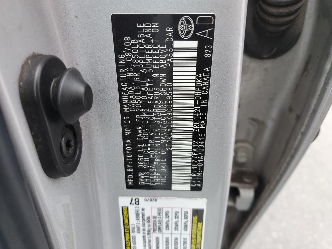 2009 Toyota Corolla Matrix VIN: 2T1KU40EX9C089580 Lot: 58547765