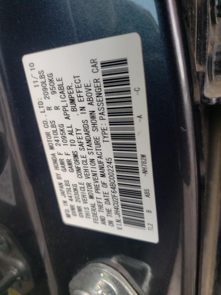 2011 Acura Tsx VIN: JH4CU2F64BC002245 Lot: 56600605