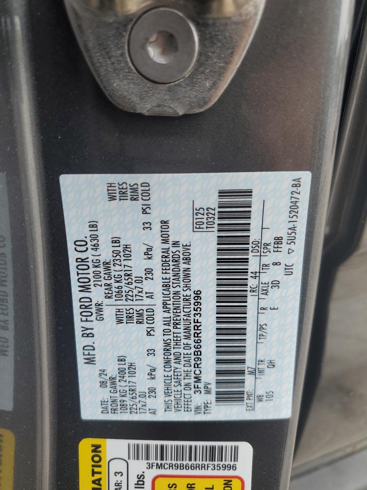 2024 Ford Bronco Sport Big Bend VIN: 3FMCR9B66RRF35996 Lot: 55896395