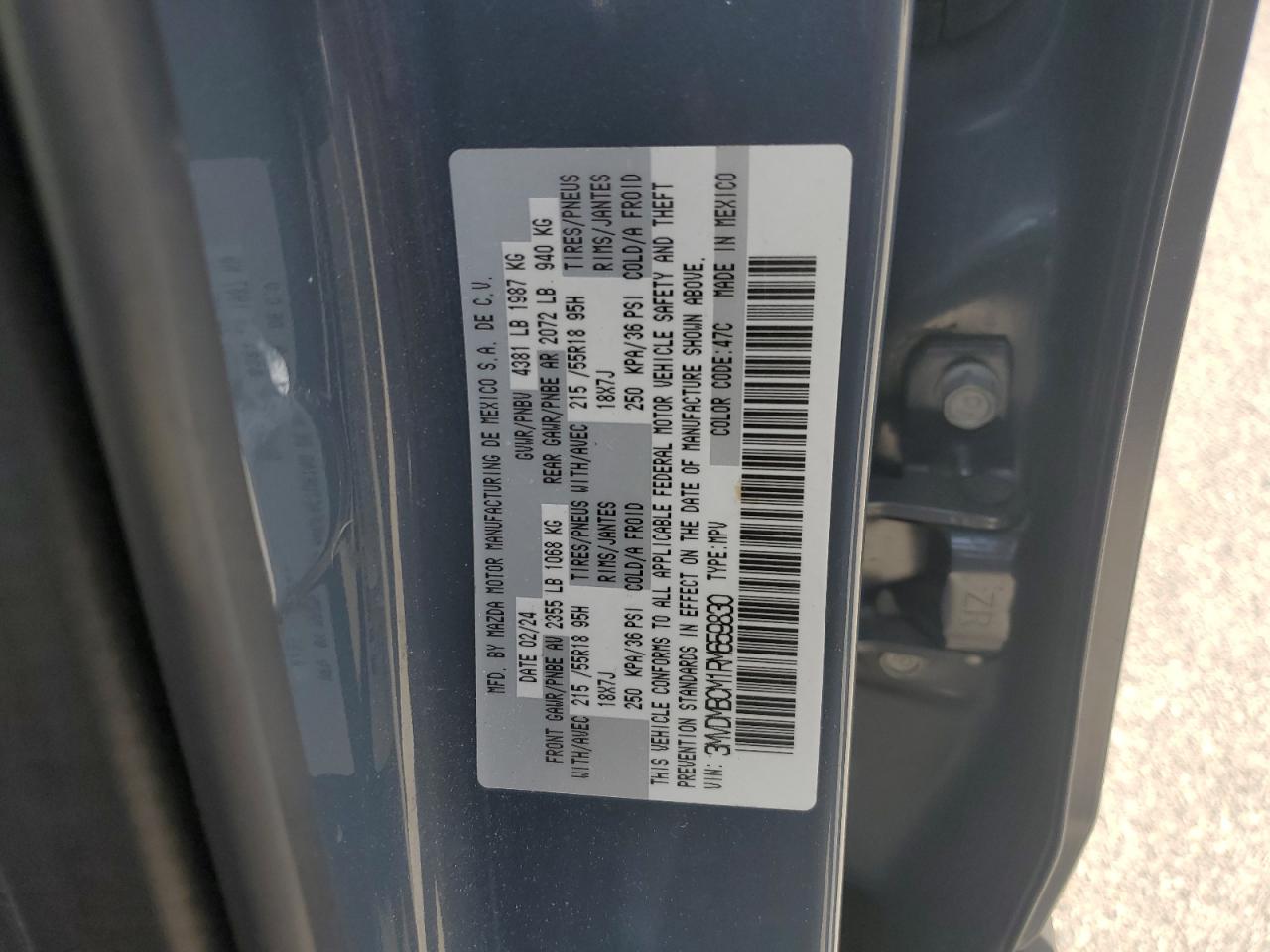 2024 Mazda Cx-30 Preferred VIN: 3MVDMBCM1RM659830 Lot: 56556985