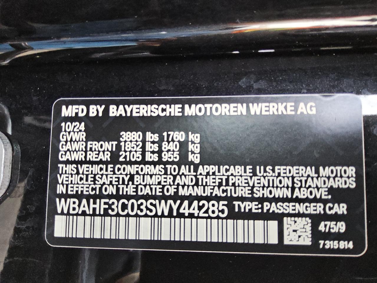2025 BMW Z4 Sdrive30I VIN: WBAHF3C03SWY44285 Lot: 55704055