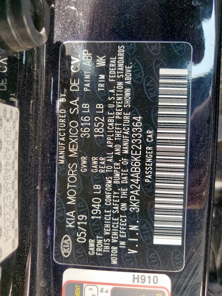 2019 Kia Rio S VIN: 3KPA24AB6KE233364 Lot: 57219605
