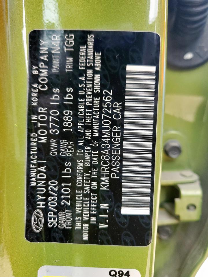 2021 Hyundai Venue Sel VIN: KMHRC8A34MU072562 Lot: 57628285