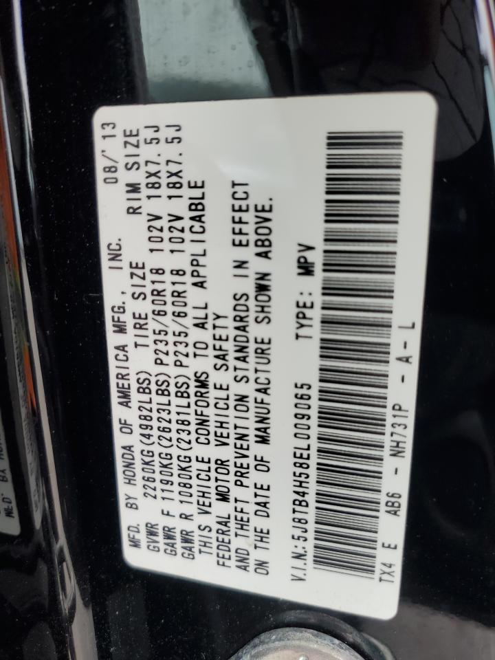 2014 Acura Rdx Technology VIN: 5J8TB4H58EL009065 Lot: 56516815