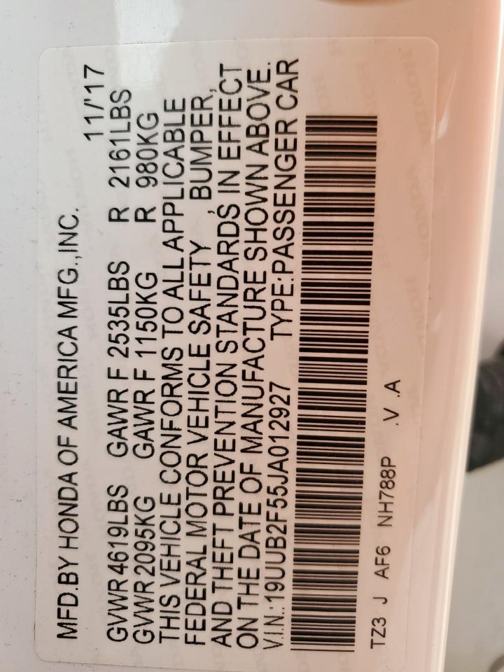 2018 Acura Tlx Tech VIN: 19UUB2F55JA012927 Lot: 57411825
