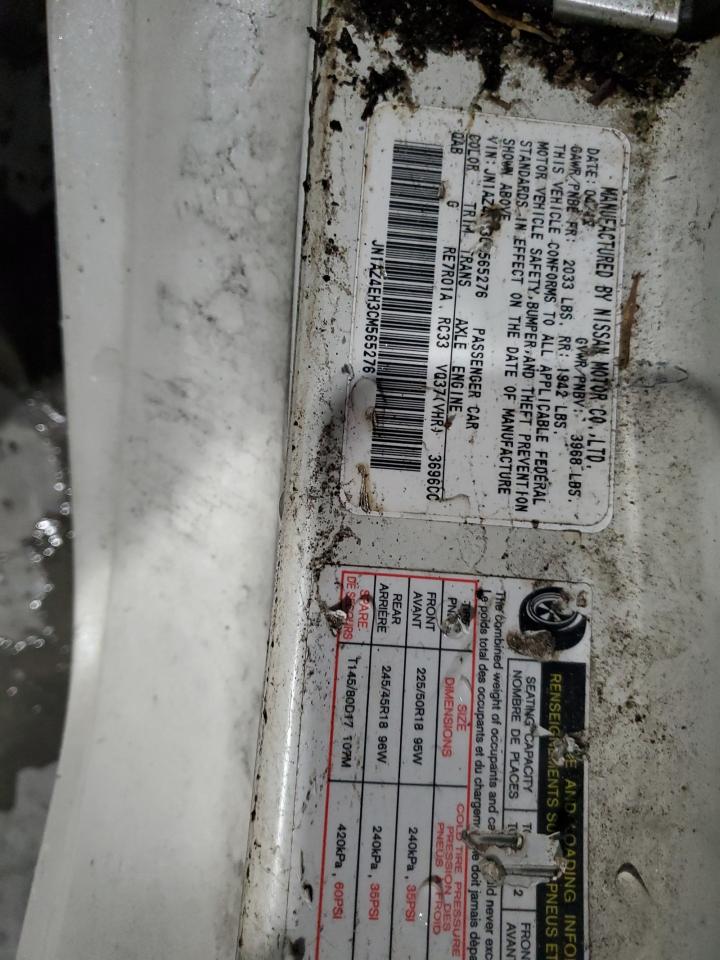 2012 Nissan 370Z Base VIN: JN1AZ4EH3CM565276 Lot: 56654845