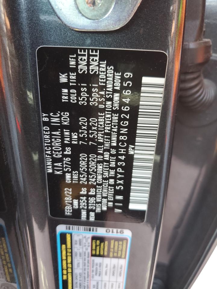 2022 Kia Telluride Ex VIN: 5XYP34HC8NG264659 Lot: 56952975