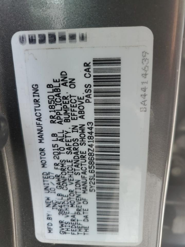 2008 Pontiac Vibe VIN: 5Y2SL65868Z418443 Lot: 57289965