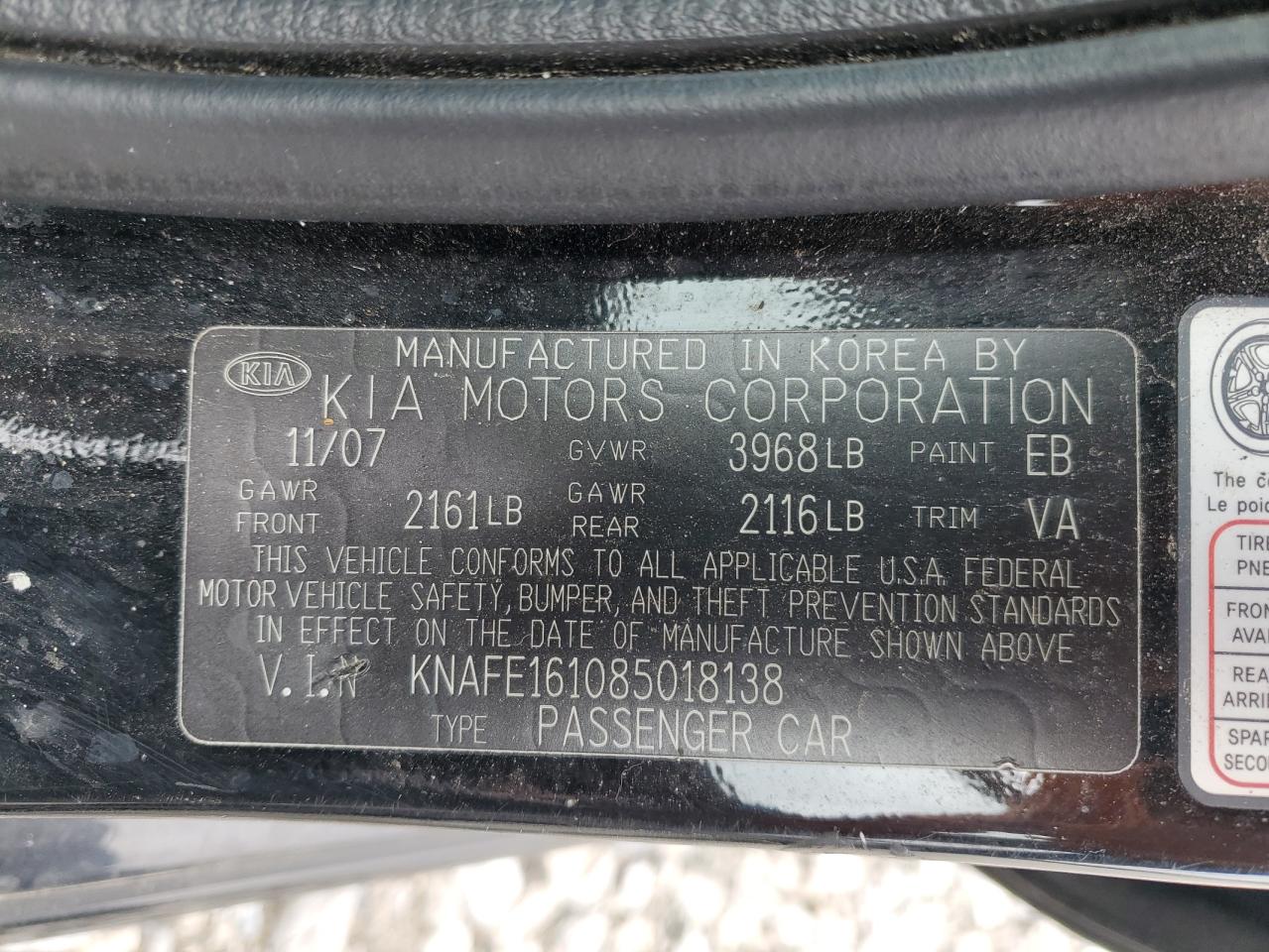 2008 Kia Spectra5 5 Sx VIN: KNAFE161085018138 Lot: 55525705