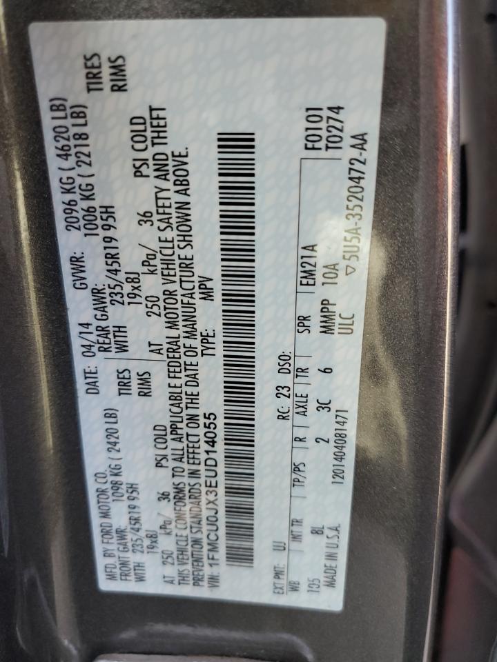 2014 Ford Escape Titanium VIN: 1FMCU0JX3EUD14055 Lot: 56655535