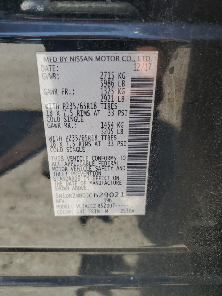2018 Nissan Pathfinder S VIN: 5N1DR2MN0JC629021 Lot: 57286605