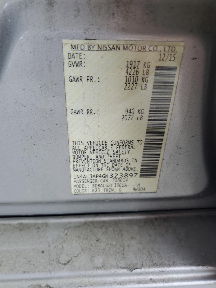 2016 Nissan Altima 2.5 VIN: 1N4AL3AP4GN323897 Lot: 56200365