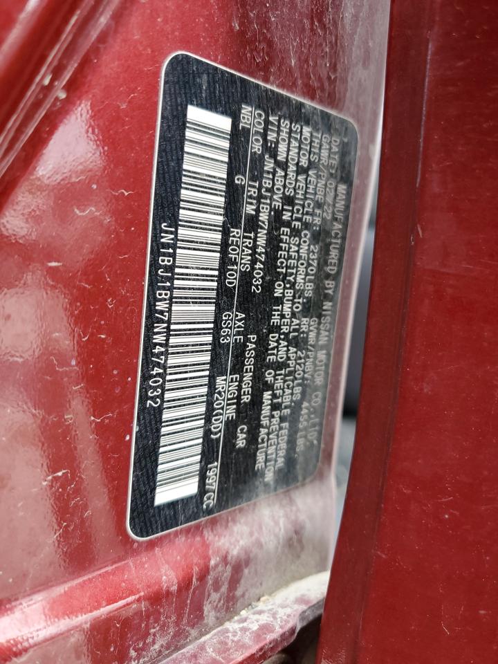 2022 Nissan Rogue Sport Sv VIN: JN1BJ1BW7NW474032 Lot: 55855565