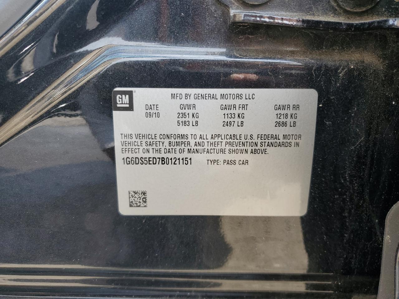2011 Cadillac Cts Premium Collection VIN: 1G6DS5ED7B0121151 Lot: 55929745