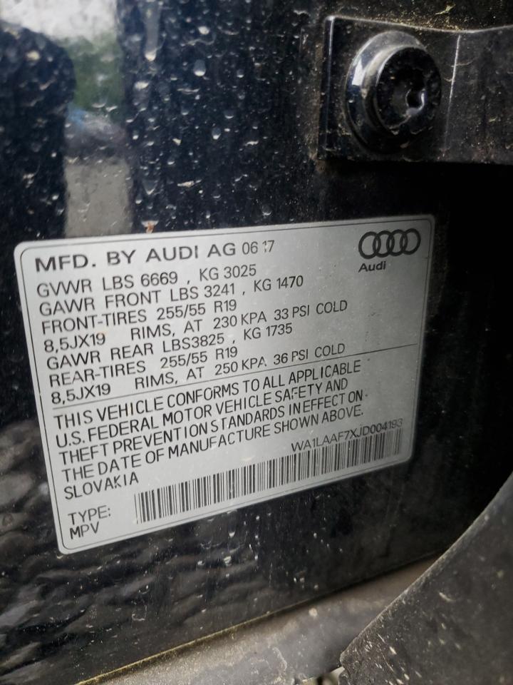 2018 Audi Q7 Premium Plus VIN: WA1LAAF7XJD004193 Lot: 56993105