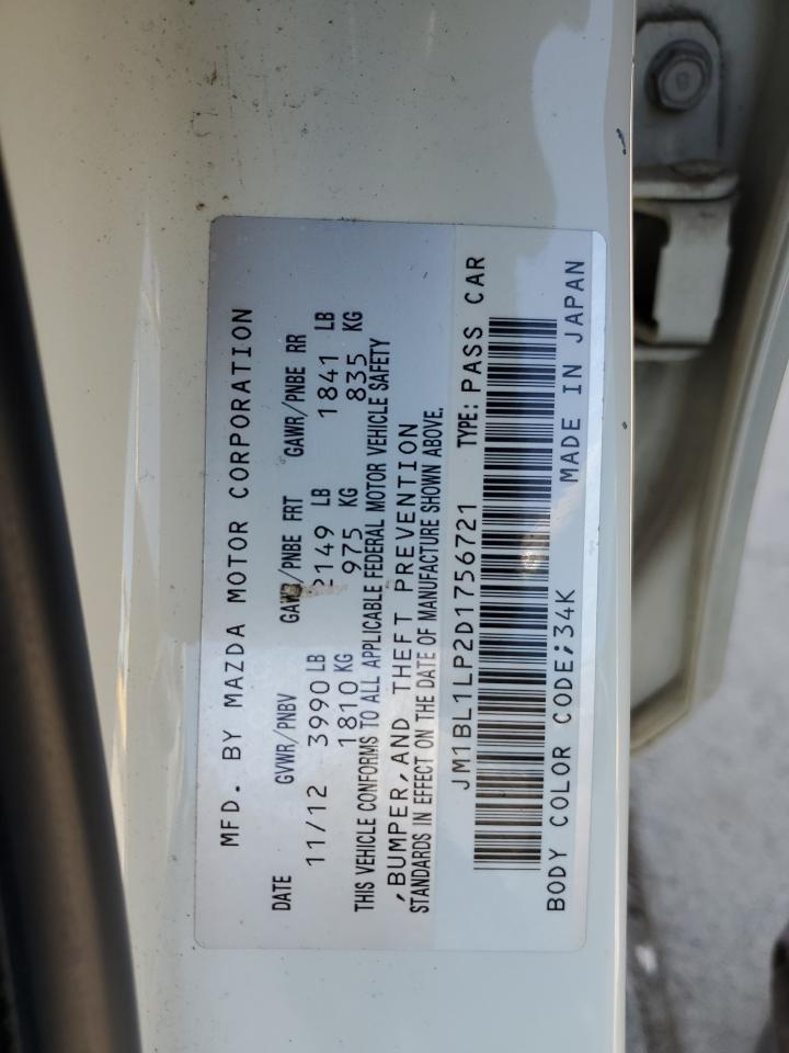 2013 Mazda 3 I VIN: JM1BL1LP2D1756721 Lot: 56965595