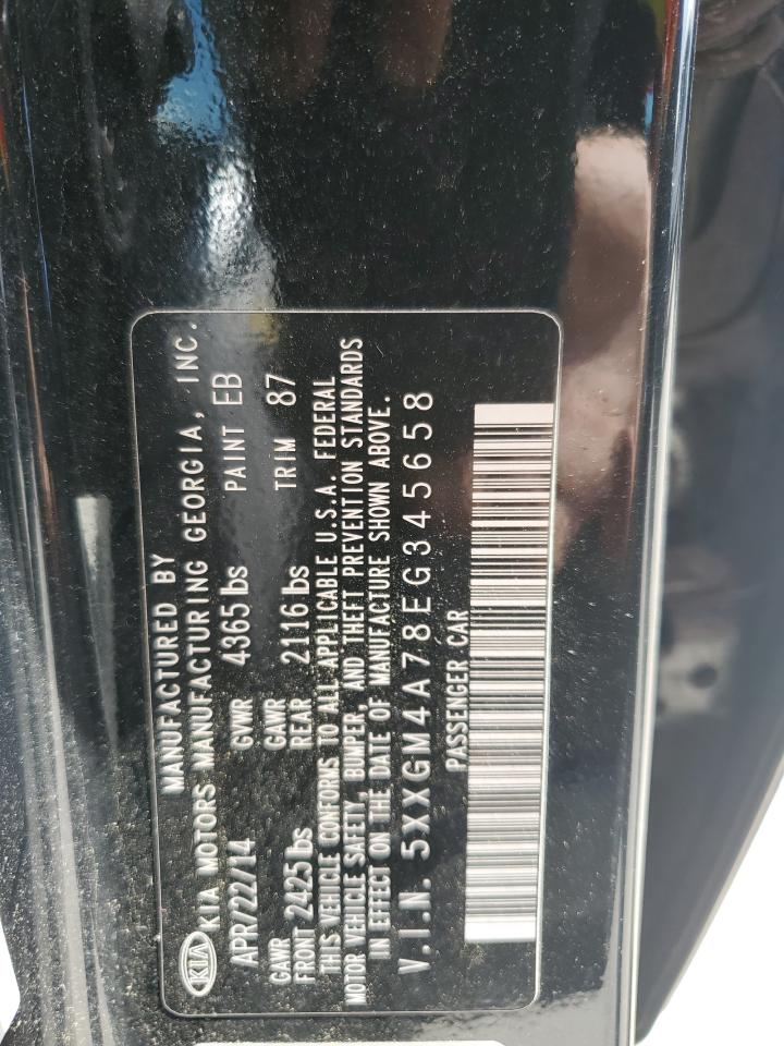 2014 Kia Optima Lx VIN: 5XXGM4A78EG345658 Lot: 57426055