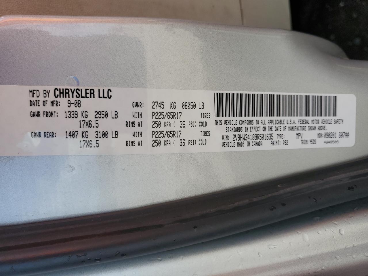 2009 Volkswagen Routan Se VIN: 2V8HW34189R501635 Lot: 56931705