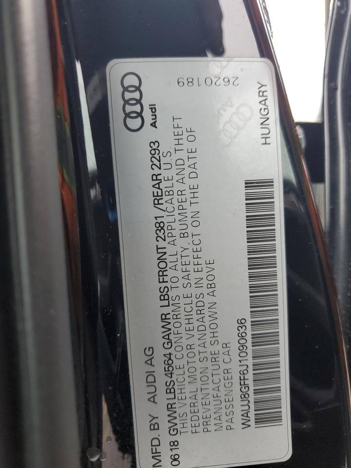 2018 Audi A3 Premium Plus VIN: WAUJ8GFF6J1090636 Lot: 56975915