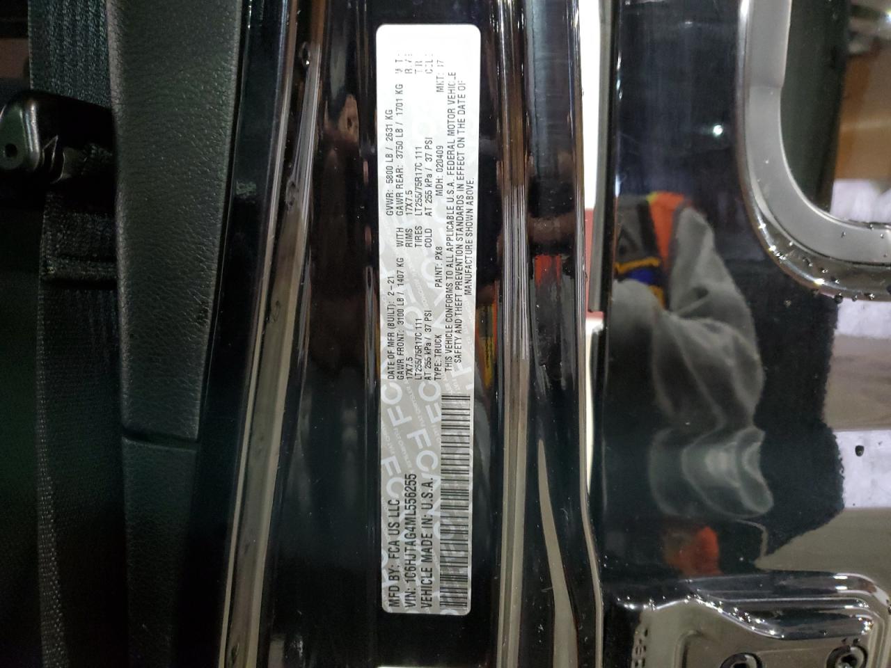 2021 Jeep Gladiator Sport VIN: 1C6HJTAG4ML556255 Lot: 57143125