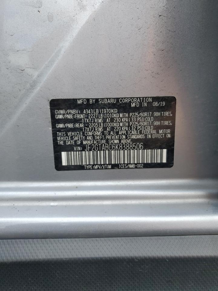2019 Subaru Crosstrek VIN: JF2GTABC6K8388506 Lot: 56459425