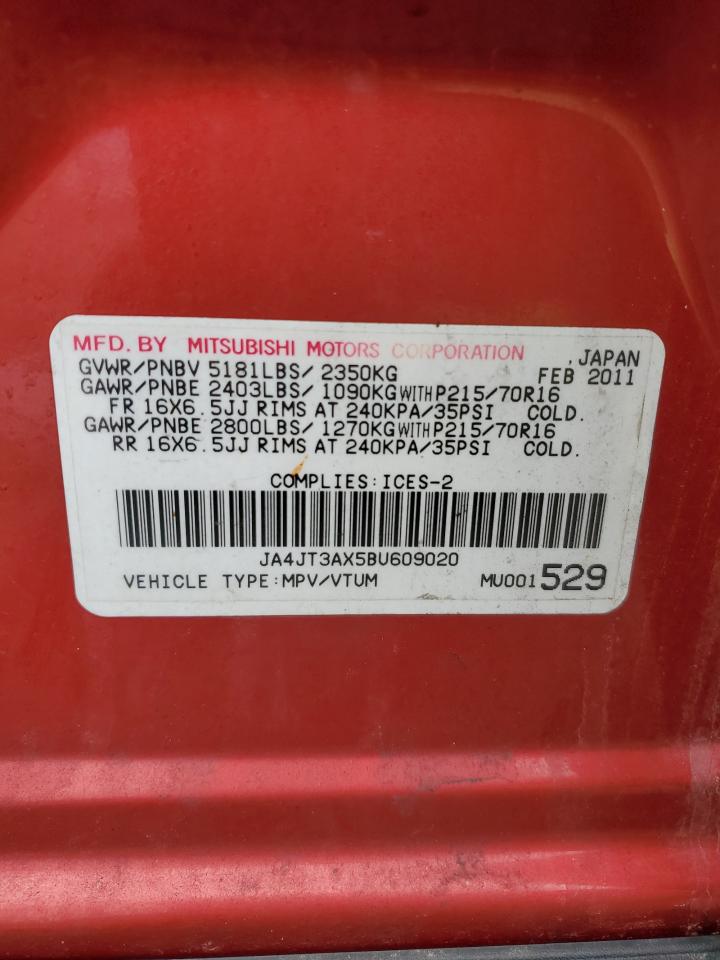 2011 Mitsubishi Outlander Se VIN: JA4JT3AX5BU609020 Lot: 55454395