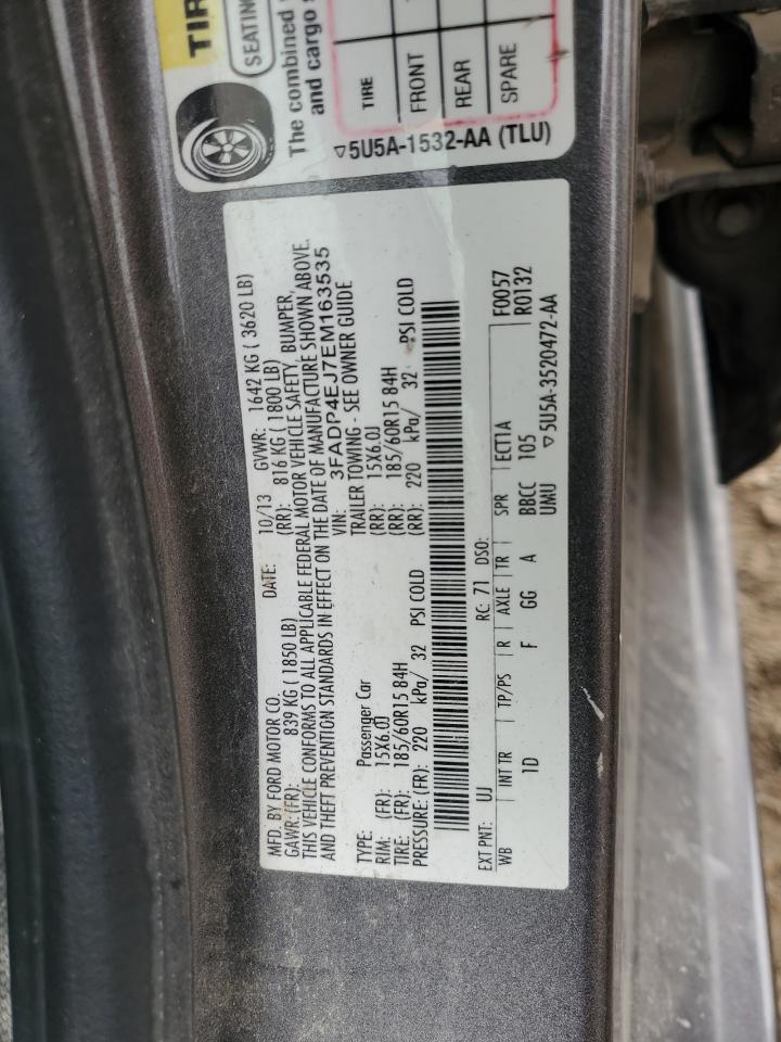 2014 Ford Fiesta Se VIN: 3FADP4EJ7EM163535 Lot: 59141915