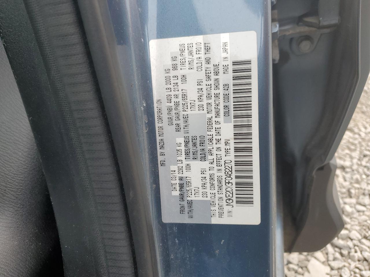 2015 Mazda Cx-5 Touring VIN: JM3KE2CY3F0462270 Lot: 55225435