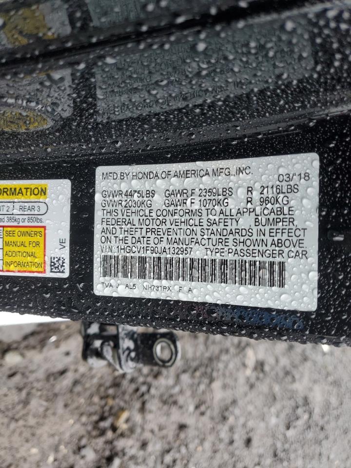 2018 Honda Accord Touring VIN: 1HGCV1F90JA132957 Lot: 57654515