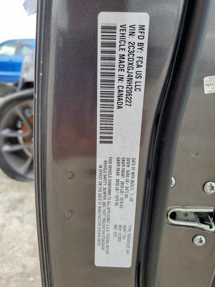 2022 Dodge Charger Scat Pack VIN: 2C3CDXGJ4NH206227 Lot: 56488475