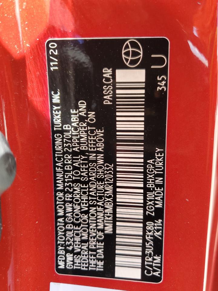 2021 Toyota C-Hr Xle VIN: NMTKHMBX3MR120332 Lot: 56105275