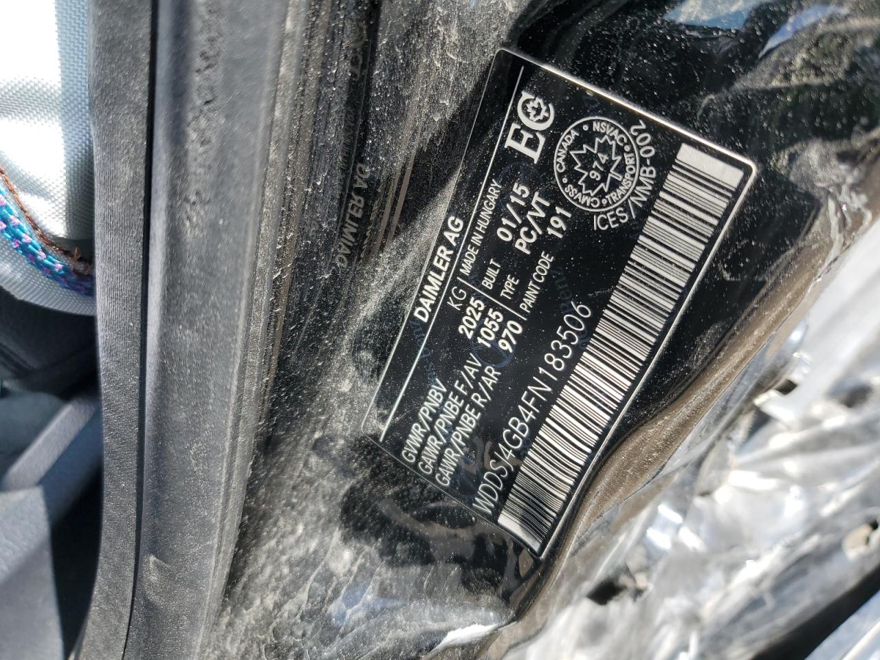 2015 Mercedes-Benz Cla 250 4Matic VIN: WDDSJ4GB4FN183506 Lot: 49736755