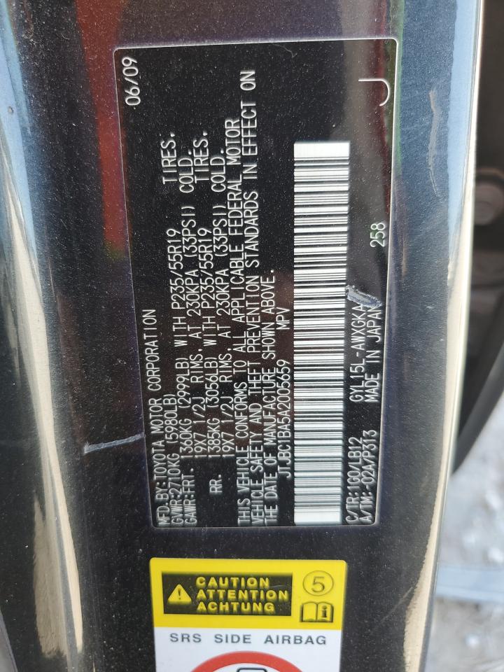 2010 Lexus Rx 450H VIN: JTJBC1BA5A2005659 Lot: 56762875