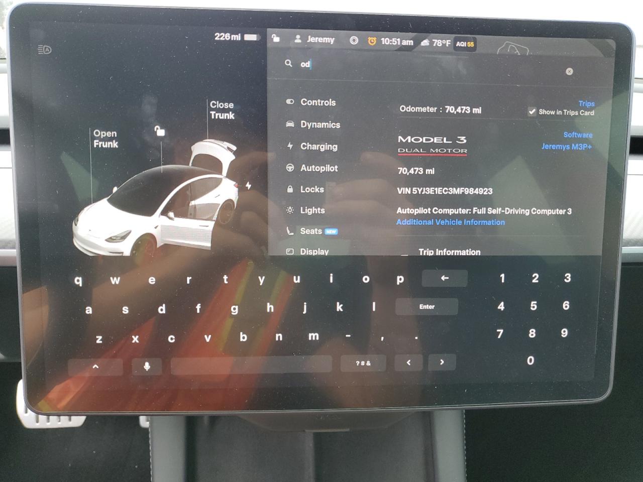 2021 Tesla Model 3 VIN: 5YJ3E1EC3MF984923 Lot: 55895125