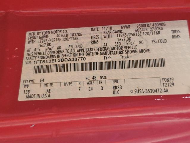 2011 FORD ECONOLINE E350 SUPER DUTY VAN  