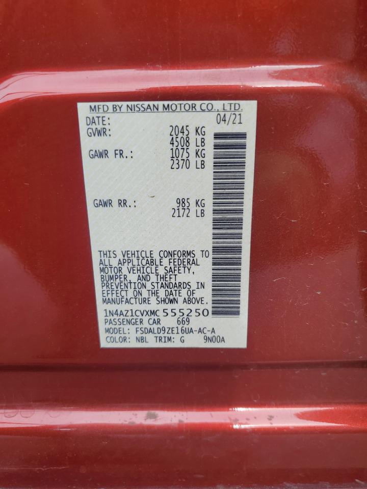 2021 Nissan Leaf Sv VIN: 1N4AZ1CVXMC555250 Lot: 56753595