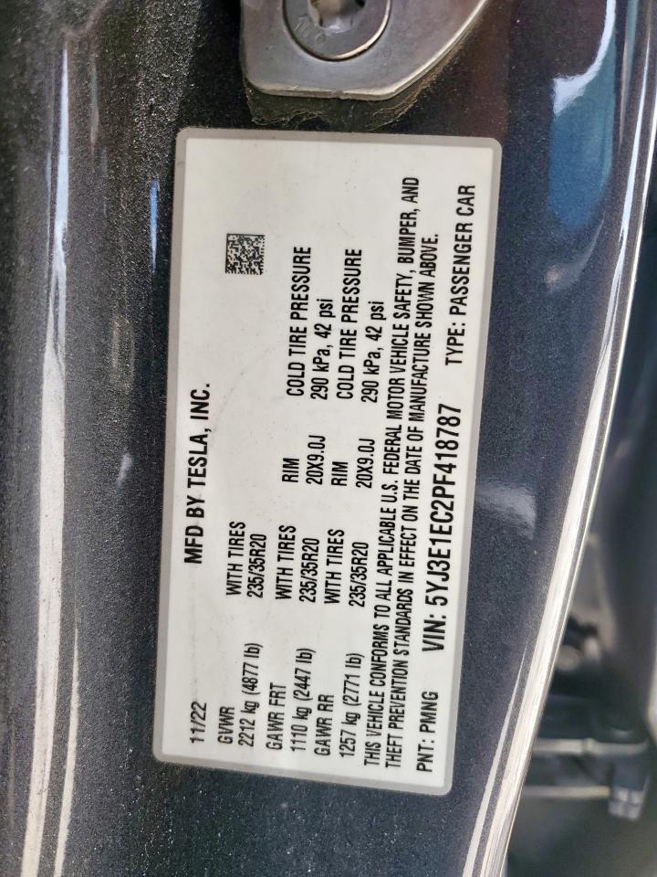 2023 Tesla Model 3 VIN: 5YJ3E1EC2PF418787 Lot: 57275935