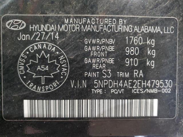 2014 HYUNDAI ELANTRA SE  