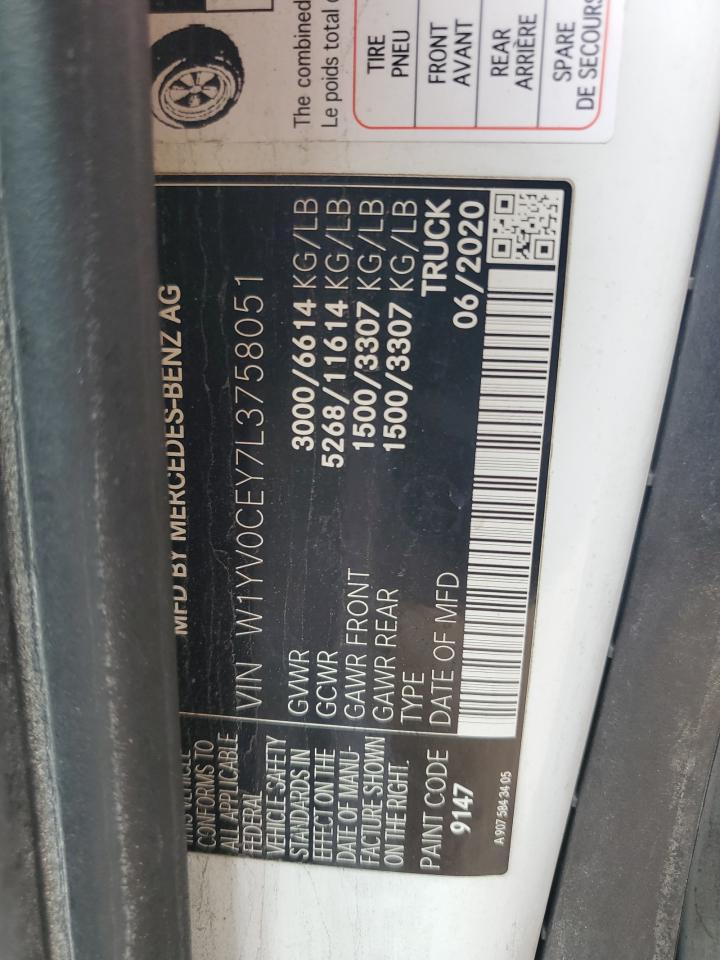 2020 Mercedes-Benz Metris VIN: W1YV0CEY7L3758051 Lot: 56547095