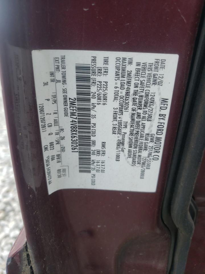 2008 Mercury Grand Marquis Gs VIN: 2MEFM74V88X630261 Lot: 56665565