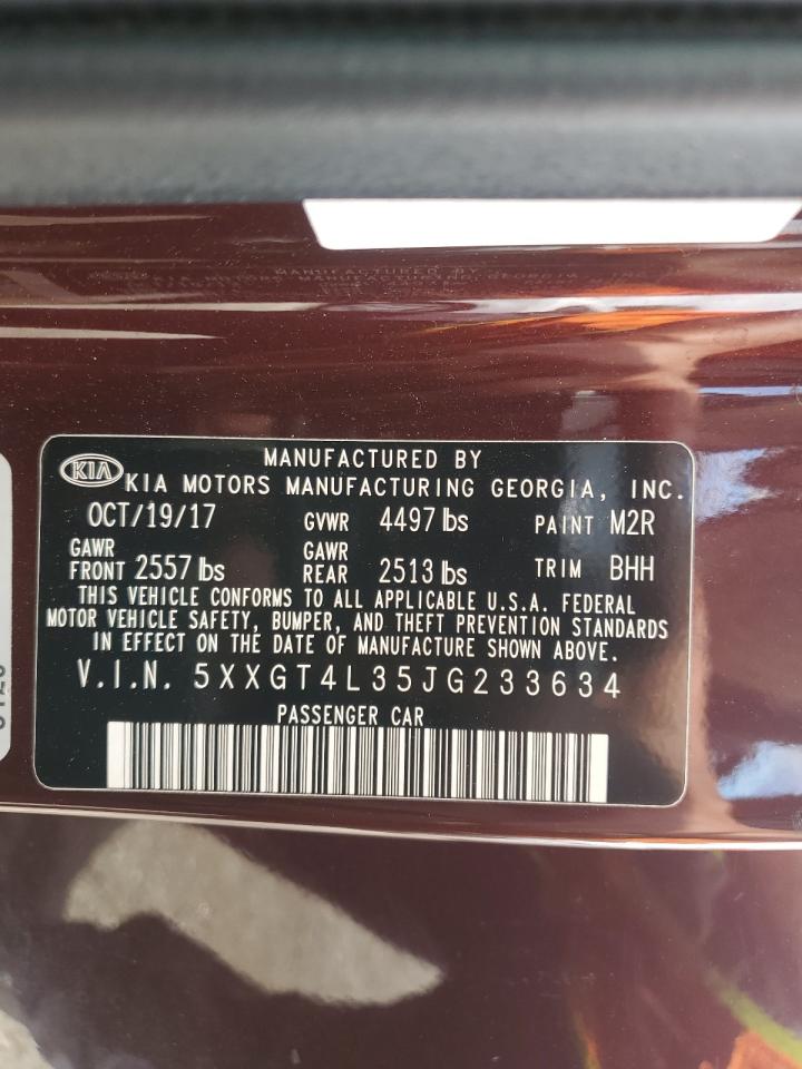 2018 Kia Optima Lx VIN: 5XXGT4L35JG233634 Lot: 56691815