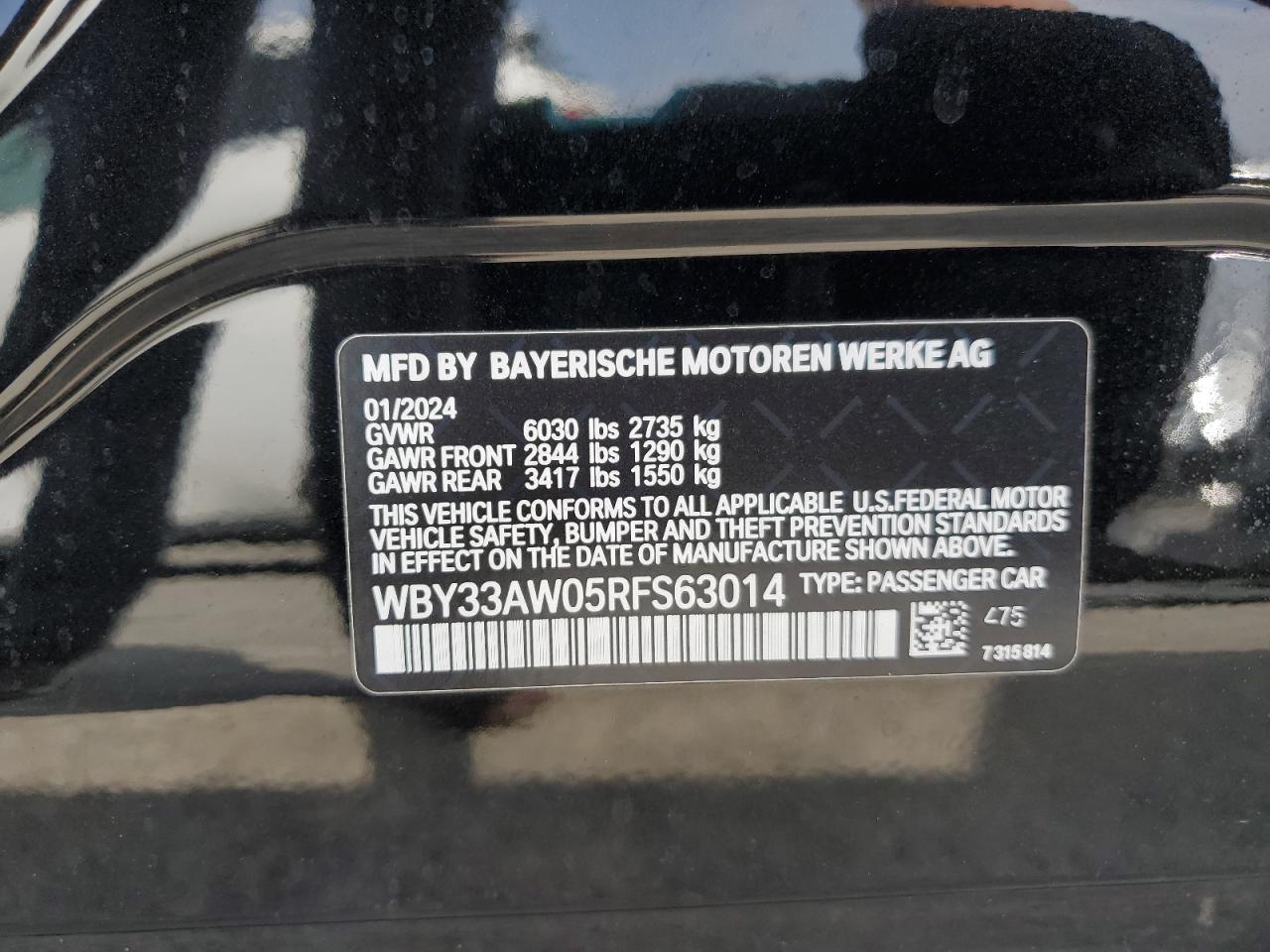 2024 BMW I4 M50 VIN: WBY33AW05RFS63014 Lot: 58099195