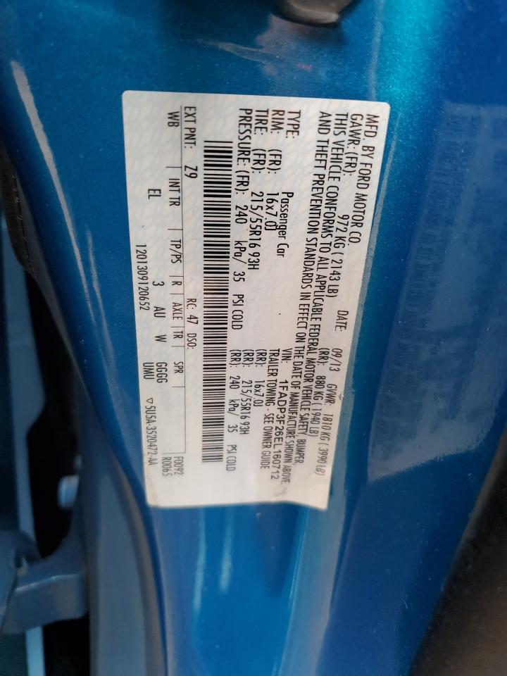2014 Ford Focus Se VIN: 1FADP3F26EL160712 Lot: 56914095